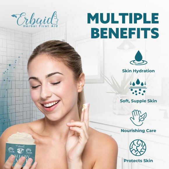 Erbaid Tallow Salve Honey Scented 2oz. NIB All Natural Beef Tallow Honey Balm - Picture 6 of 7